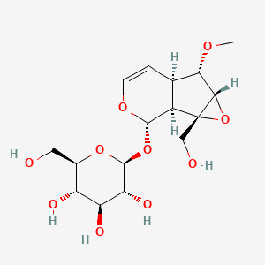 (2R,3S,4S,5R,6S)-2-(Hydroxymethyl)-6-(((1aS,1bS,2S,5aR,6S,6aS)-1a-(hydroxymethyl)-6-methoxy-1a,1b,2,5a,6,6a-hexahydrooxireno[2',3':4,5]cyclopenta[1,2-c]pyran-2-yl)oxy)tetrahydro-2H-pyran-3,4,5-triol