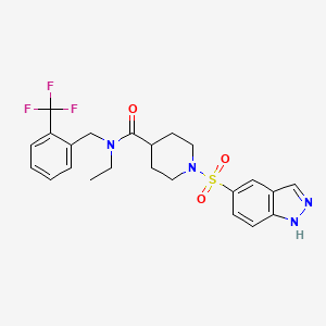 1-((1H-Indazol-5-yl)sulfonyl)-N-ethyl-N-(2-(trifluoromethyl)benzyl)piperidine-4-carboxamide