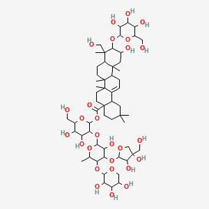 (2S,3R,4S,5S,6R)-3-(((2S,3R,4S,5S,6S)-4-(((2S,3R,4R)-3,4-Dihydroxy-4-(hydroxymethyl)tetrahydrofuran-2-yl)oxy)-3-hydroxy-6-methyl-5-(((2S,3R,4S,5R)-3,4,5-trihydroxytetrahydro-2H-pyran-2-yl)oxy)tetrahydro-2H-pyran-2-yl)oxy)-4,5-dihydroxy-6-(hydroxymethyl)te