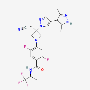 (S)-4-(3-(Cyanomethyl)-3-(3',5'-dimethyl-1H,1'H-[4,4'-bipyrazol]-1-yl)azetidin-1-yl)-2,5-difluoro-N-(1,1,1-trifluoropropan-2-yl)benzamide