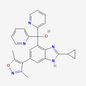 (2-Cyclopropyl-5-(3,5-dimethylisoxazol-4-yl)-1H-benzo[d]imidazol-7-yl)di(pyridin-2-yl)methanol
