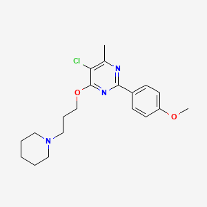 5-Chloro-2-(4-methoxyphenyl)-4-methyl-6-(3-(piperidin-1-yl)propoxy)pyrimidine
