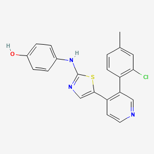 4-((5-(3-(2-Chloro-4-methylphenyl)pyridin-4-yl)thiazol-2-yl)amino)phenol
