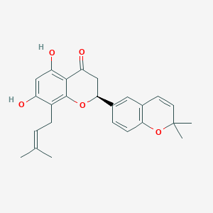 (S)-2-(2,2-Dimethyl-2H-chromen-6-yl)-5,7-dihydroxy-8-(3-methylbut-2-en-1-yl)chroman-4-one