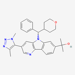 (S)-2-(3-(1,4-dimethyl-1H-1,2,3-triazol-5-yl)-5-(phenyl(tetrahydro-2H-pyran-4-yl)methyl)-5H-pyrido[3,2-b]indol-7-yl)propan-2-ol
