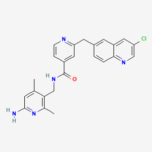 N-((6-Amino-2,4-dimethylpyridin-3-yl)methyl)-2-((3-chloroquinolin-6-yl)methyl)isonicotinamide