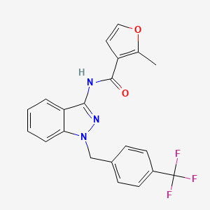 2-Methyl-N-(1-(4-(trifluoromethyl)benzyl)-1H-indazol-3-yl)furan-3-carboxamide