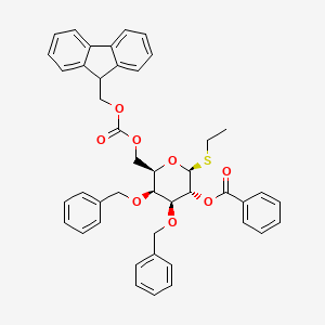 (2S,3R,4S,5S,6R)-6-(((((9H-Fluoren-9-yl)methoxy)carbonyl)oxy)methyl)-4,5-bis(benzyloxy)-2-(ethylthio)tetrahydro-2H-pyran-3-yl benzoate