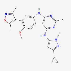 N-(3-Cyclopropyl-1-methyl-1H-pyrazol-5-yl)-7-(3,5-dimethylisoxazol-4-yl)-6-methoxy-2-methyl-9H-pyrimido[4,5-b]indol-4-amine