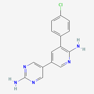 5-(6-Amino-5-(4-chlorophenyl)pyridin-3-yl)pyrimidin-2-amine