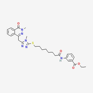 Ethyl 3-(8-((4-methyl-5-((3-methyl-4-oxo-3,4-dihydrophthalazin-1-yl)methyl)-4H-1,2,4-triazol-3-yl)thio)octanamido)benzoate