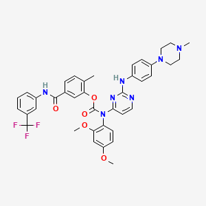 2-Methyl-5-((3-(trifluoromethyl)phenyl)carbamoyl)phenyl (2,4-dimethoxyphenyl)(2-((4-(4-methylpiperazin-1-yl)phenyl)amino)pyrimidin-4-yl)carbamate