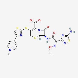 (6R,7R)-7-[(Z)-2-(5-Amino-1,2,4-thiadiazol-3-yl)-2-(ethoxyimino)acetamido]-3-[4-(1-methylpyridinium-4-yl)thiazol-2-ylsulfanyl]-3-cephem-4-carboxylate