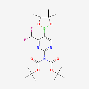 Di-tert-butyl (4-(difluoromethyl)-5-(4,4,5,5-tetramethyl-1,3,2-dioxaborolan-2-yl)pyrimidin-2-yl)iminodicarbonate