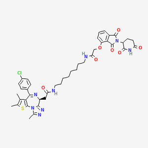 2-((S)-4-(4-Chlorophenyl)-2,3,9-trimethyl-6H-thieno[3,2-f][1,2,4]triazolo[4,3-a][1,4]diazepin-6-yl)-N-(8-(2-((2-(2,6-dioxopiperidin-3-yl)-1,3-dioxoisoindolin-4-yl)oxy)acetamido)octyl)acetamide