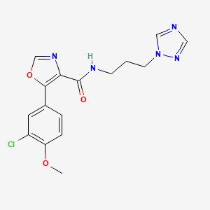 N-(3-(1H-1,2,4-Triazol-1-yl)propyl)-5-(3-chloro-4-methoxyphenyl)oxazole-4-carboxamide
