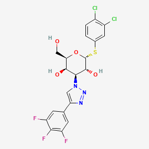 (2R,3R,4S,5R,6R)-2-((3,4-Dichlorophenyl)thio)-6-(hydroxymethyl)-4-(4-(3,4,5-trifluorophenyl)-1H-1,2,3-triazol-1-yl)tetrahydro-2H-pyran-3,5-diol