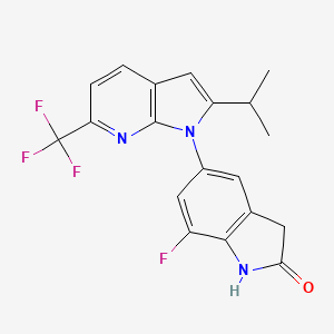 7-Fluoro-1，3-dihydro-5-[2-(1-methylethyl)-6-(trifluoromethyl)-1H-pyrrolo[2，3-b]pyridin-1-yl]-2H-indol-2-one