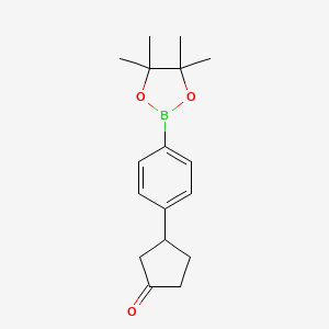 3-(4-(4,4,5,5-Tetramethyl-1,3,2-dioxaborolan-2-yl)phenyl)cyclopentan-1-one