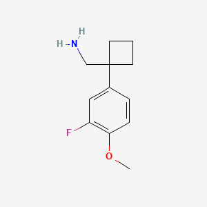 (1-(3-fluoro-4-methoxyphenyl)cyclobutyl)methanamine hydrochloride
