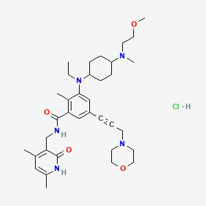N-((4,6-Dimethyl-2-oxo-1,2-dihydropyridin-3-yl)methyl)-3-(ethyl(trans-4-((2-methoxyethyl)(methyl)amino)cyclohexyl)amino)-2-methyl-5-(3-morpholinoprop-1-yn-1-yl)benzamide hydrochloride