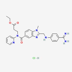 Ethyl 3-[2-[[(4-Carbamimidoylphenyl)amino]methyl]-1-methyl-N-(2-pyridyl)-1H-benzo[d]imidazole-5-carboxamido]propanoate Hydrochloride
