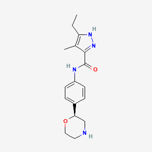 (S)-5-Ethyl-4-methyl-N-(4-(morpholin-2-yl)phenyl)-1H-pyrazole-3-carboxamide