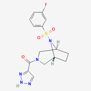 (8-((3-Fluorophenyl)sulfonyl)-3,8-diazabicyclo[3.2.1]octan-3-yl)(1H-1,2,3-triazol-5-yl)methanone