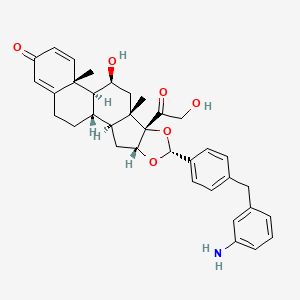 (6aR,6bS,7S,8aS,8bS,10R,11aR,12aS,12bS)-10-(4-(3-Aminobenzyl)phenyl)-7-hydroxy-8b-(2-hydroxyacetyl)-6a,8a-dimethyl-1,2,6a,6b,7,8,8a,8b,11a,12,12a,12b-dodecahydro-4H-naphtho[2',1':4,5]indeno[1,2-d][1,3]dioxol-4-one