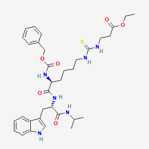 Ethyl (5S,8S)-5-((1H-indol-3-yl)methyl)-8-(((benzyloxy)carbonyl)amino)-2-methyl-4,7-dioxo-14-thioxo-3,6,13,15-tetraazaoctadecan-18-oate