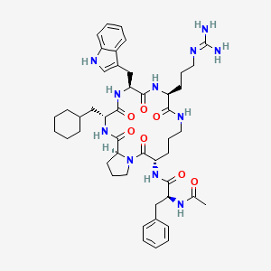 (S)-N-((3R,6S,9S,15S,20aS)-6-((1H-Indol-3-yl)methyl)-3-(cyclohexylmethyl)-9-(3-guanidinopropyl)-1,4,7,10,16-pentaoxoicosahydropyrrolo[1,2-a][1,4,7,10,13]pentaazacyclooctadecin-15-yl)-2-acetamido-3-phenylpropanamide