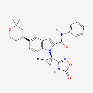 5-((S)-2,2-Dimethyltetrahydro-2H-pyran-4-yl)-N-methyl-1-((1S,2S)-2-methyl-1-(5-oxo-4,5-dihydro-1,2,4-oxadiazol-3-yl)cyclopropyl)-N-phenyl-1H-indole-2-carboxamide