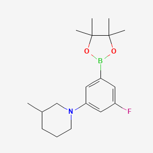 1-[3-Fluoro-5-(4，4，5，5-tetramethyl-1，3，2-dioxaborolan-2-yl)phenyl]-3-methylpiperidine