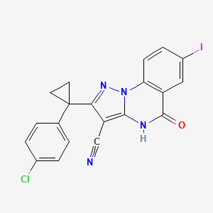 2-(1-(4-Chlorophenyl)cyclopropyl)-7-iodo-5-oxo-4,5-dihydropyrazolo[1,5-a]quinazoline-3-carbonitrile