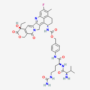 4-((S)-2-((S)-2-Amino-3-methylbutanamido)-5-ureidopentanamido)benzyl ((1S,9S)-9-ethyl-5-fluoro-9-hydroxy-4-methyl-10,13-dioxo-2,3,9,10,13,15-hexahydro-1H,12H-benzo[de]pyrano[3',4':6,7]indolizino[1,2-b]quinolin-1-yl)carbamate