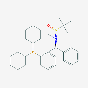 (R)-N-((S)-(2-(dicyclohexylphosphanyl)phenyl)(phenyl)methyl)-N,2-dimethylpropane-2-sulfinamide
