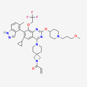 1-(7-(6-Cyclopropyl-2-((1-(3-methoxypropyl)piperidin-4-yl)oxy)-7-(5-methyl-1H-indazol-4-yl)-8-(2,2,2-trifluoroethoxy)quinazolin-4-yl)-2,7-diazaspiro[3.5]nonan-2-yl)prop-2-en-1-one
