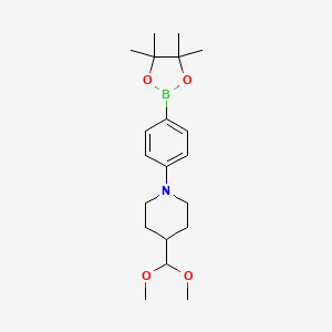 4-(Dimethoxymethyl)-1-(4-(4,4,5,5-tetramethyl-1,3,2-dioxaborolan-2-yl)phenyl)piperidine, 98%