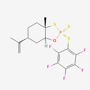 (2S,3aS,6R,7aS)-3a-Methyl-2-((perfluorophenyl)thio)-6-(prop-1-en-2-yl)hexahydrobenzo[d][1,3,2]oxathiaphosphole 2-sulfide