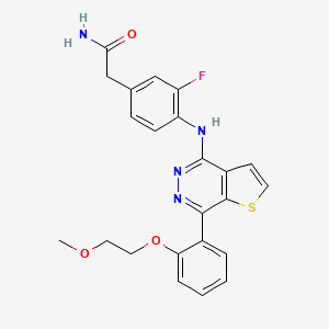 2-(3-Fluoro-4-((7-(2-(2-methoxyethoxy)phenyl)thieno[2,3-d]pyridazin-4-yl)amino)phenyl)acetamide