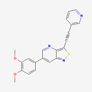 6-(3,4-Dimethoxyphenyl)-3-(pyridin-3-ylethynyl)isothiazolo[4,3-b]pyridine