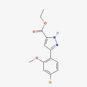 Ethyl 5-(4-bromo-2-methoxyphenyl)-1H-pyrazole-3-carboxylate
