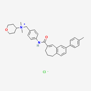 N,N-Dimethyl-N-(4-(2-(p-tolyl)-6,7-dihydro-5H-benzo[7]annulene-8-carboxamido)benzyl)tetrahydro-2H-pyran-4-aminium chloride
