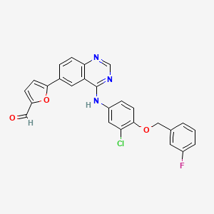 5-[4-[[3-Chloro-4-[(3-fluorobenzyl)oxy]phenyl]amino]quinazolin-6-yl]furan-2-carboxaldehyde