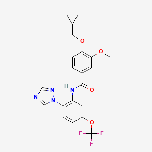 N-(2-(1H-1,2,4-Triazol-1-yl)-5-(trifluoromethoxy)phenyl)-4-(cyclopropylmethoxy)-3-methoxybenzamide