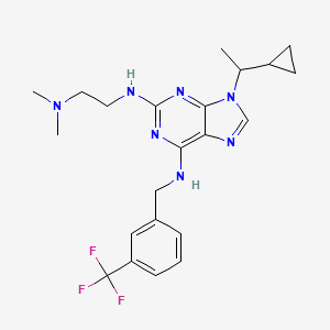 9-(1-Cyclopropylethyl)-N2-(2-(dimethylamino)ethyl)-N6-(3-(trifluoromethyl)benzyl)-9H-purine-2,6-diamine