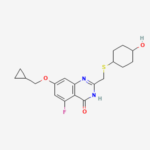 7-(Cyclopropylmethoxy)-5-fluoro-2-(((trans-4-hydroxycyclohexyl)thio)methyl)quinazolin-4(1H)-one