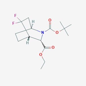 O2-tert-butyl O3-ethyl (1S,3S,4S)-5,5-difluoro-2-azabicyclo[2.2.2]octane-2,3-dicarboxylate
