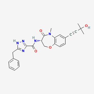 (S)-5-Benzyl-N-(7-(3-hydroxy-3-methylbut-1-yn-1-yl)-5-methyl-4-oxo-2,3,4,5-tetrahydrobenzo[b][1,4]oxazepin-3-yl)-4H-1,2,4-triazole-3-carboxamide