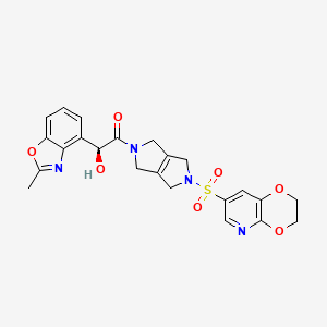 (S)-1-(5-((2,3-Dihydro-[1,4]dioxino[2,3-b]pyridin-7-yl)sulfonyl)-3,4,5,6-tetrahydropyrrolo[3,4-c]pyrrol-2(1H)-yl)-2-hydroxy-2-(2-methylbenzo[d]oxazol-4-yl)ethan-1-one